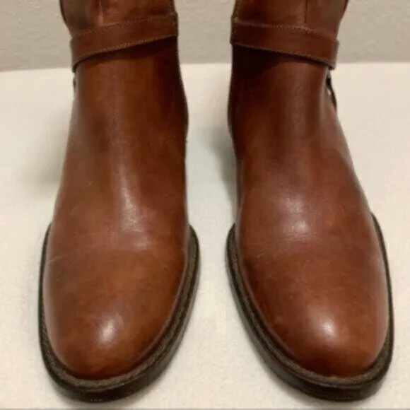 NWOT Nursace Leather Mid-Calf Riding Side Zipper Ankle Boots