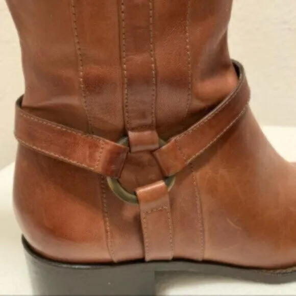 NWOT Nursace Leather Mid-Calf Riding Side Zipper Ankle Boots