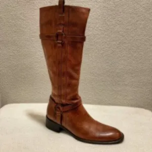 NWOT Nursace Leather Mid-Calf Riding Side Zipper Ankle Boots