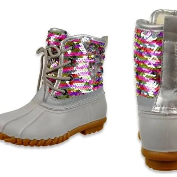 NWOT | Olivia Miller | Girls | Flippy Sequin | Duck Boots | Size: 3