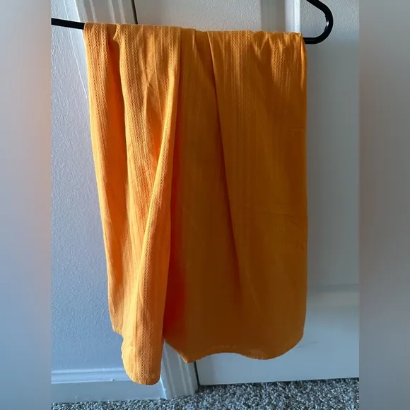 NWOT Smocked Waist Midi Skirt in Marigold Dobby Stripe