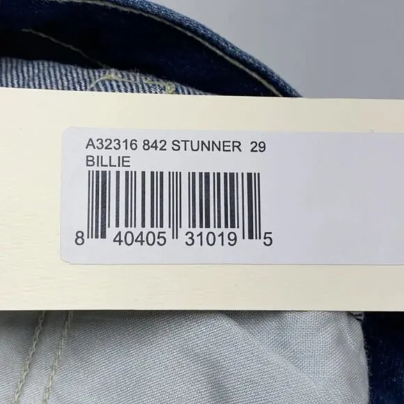 NWT Amo Womens Jeans Stunner Blue Size 29 Billie Loose Fit Straight Leg Ankle