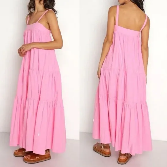 NWT ARAMINTA JAMES Sunset Tiered Dress Pink X-Large