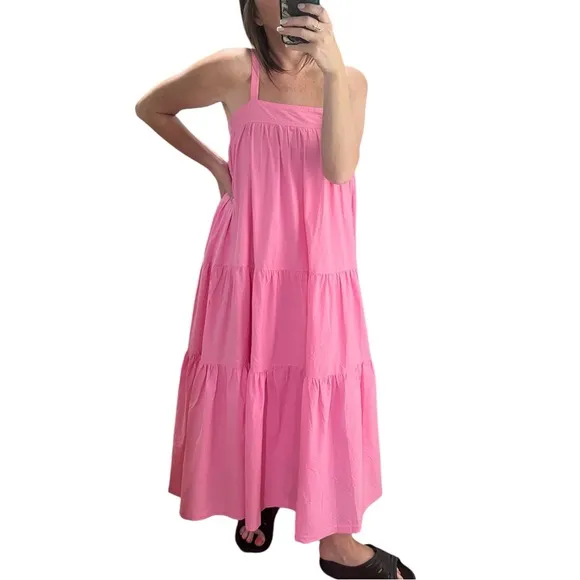 NWT ARAMINTA JAMES Sunset Tiered Dress Pink X-Large