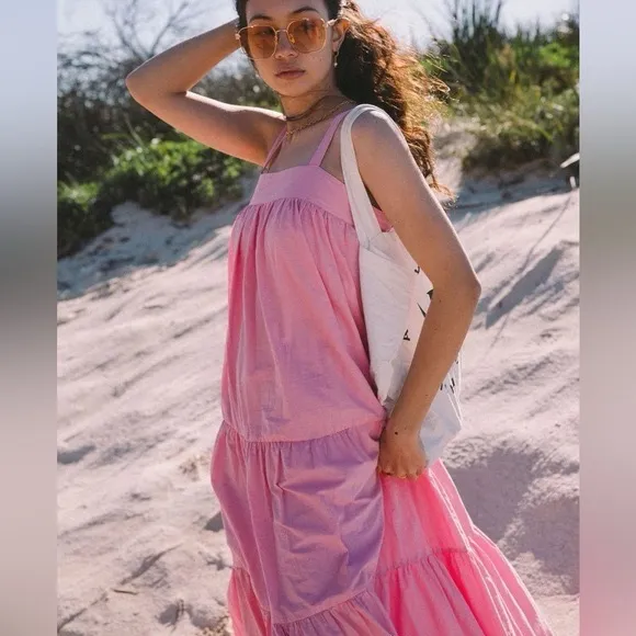 NWT ARAMINTA JAMES Sunset Tiered Dress Pink X-Large