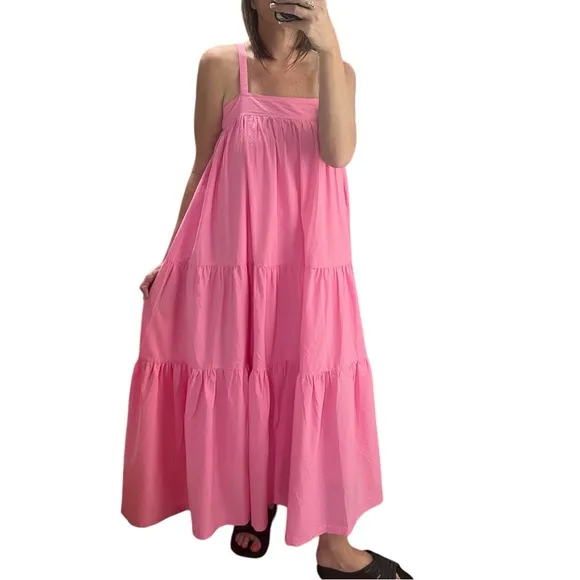 NWT ARAMINTA JAMES Sunset Tiered Dress Pink X-Large