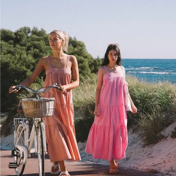 NWT ARAMINTA JAMES Sunset Tiered Dress Pink X-Large