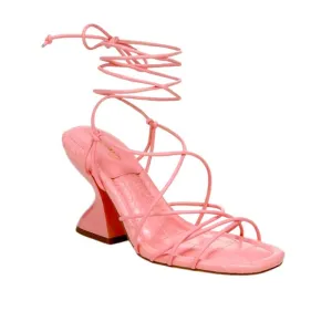 NWT CIRCUS NY BY SAM EDELMAN PINK BLANCHE LACE-UP SANDAL HEELS WOMENS SIZE 8