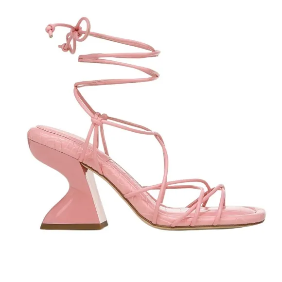 NWT CIRCUS NY BY SAM EDELMAN PINK BLANCHE LACE-UP SANDAL HEELS WOMENS SIZE 8