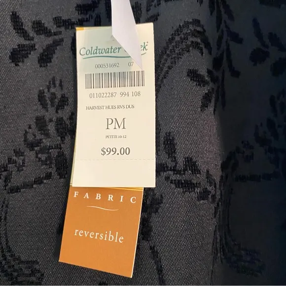 NWT Coldwater Creek Harvest Hues Fall Reversible Duster Tapestry Jacket Sz M P