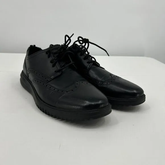 NWT Cole Haan C36938 Black Leather Wingtip LaceUp Brogues Shoes 11 1/2 M