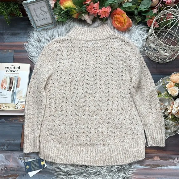 NWT Democracy Off White Knit Turtleneck Sweater