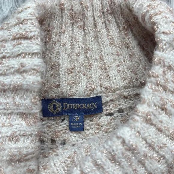 NWT Democracy Off White Knit Turtleneck Sweater