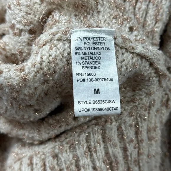 NWT Democracy Off White Knit Turtleneck Sweater