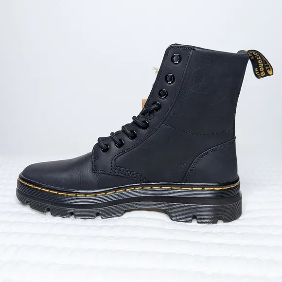 NWT Dr. Martens Combs Casual Combat Boots Black Wyoming Unisex W 6 M 5