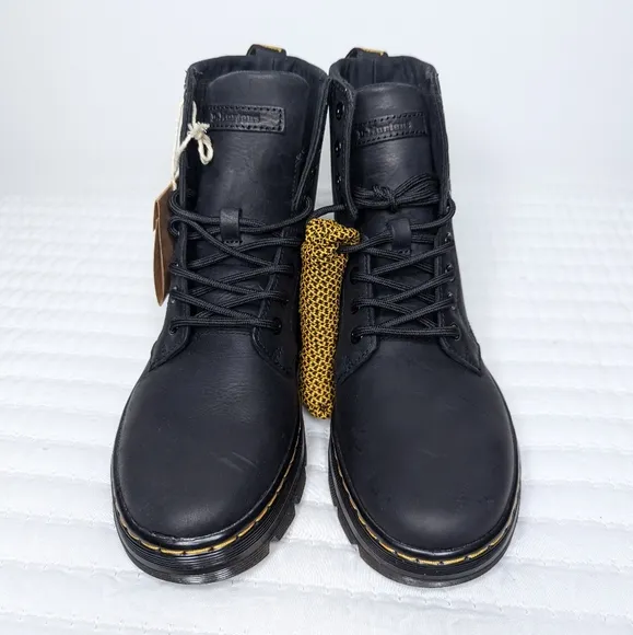 NWT Dr. Martens Combs Casual Combat Boots Black Wyoming Unisex W 6 M 5