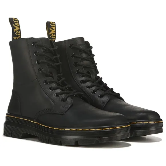 NWT Dr. Martens Combs Casual Combat Boots Black Wyoming Unisex W 6 M 5