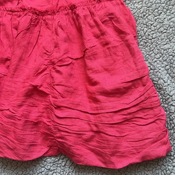 NWT Free People Miami Beet Beachy Bustle Linen Mini Dress