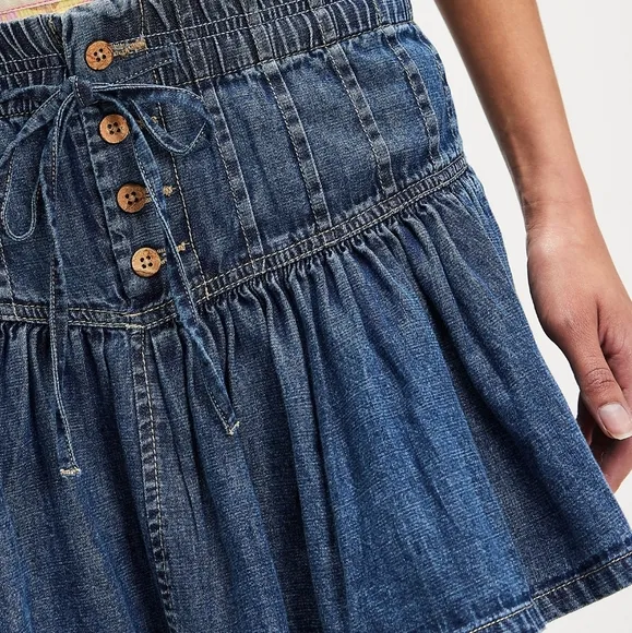 NWT Free People Roselle Denim Mini Dress