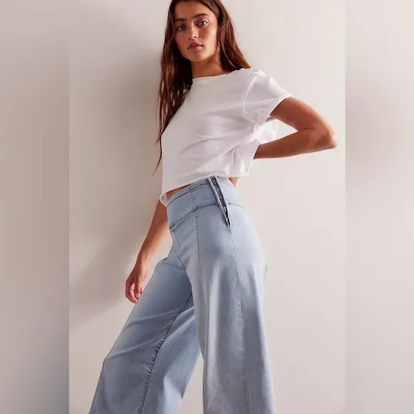 NWT Free people We The Free Spotlight High-Rise Wide-Leg Jeans perfection 29