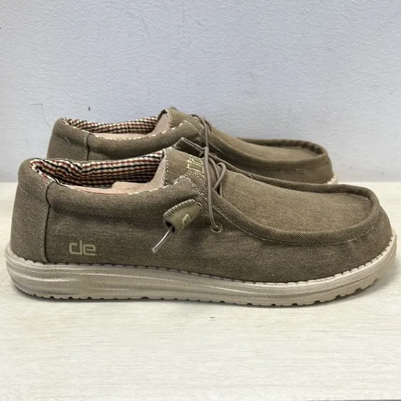 NWT Hey Dude Wally Canvas Nut Shoes | Men’s Size 10 | Lightweight &amp; Travel Ready