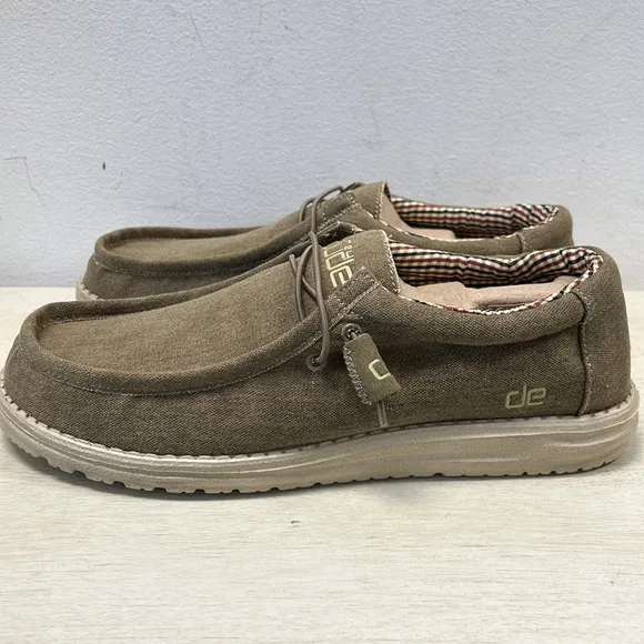 NWT Hey Dude Wally Canvas Nut Shoes | Men’s Size 10 | Lightweight &amp; Travel Ready