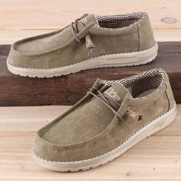NWT Hey Dude Wally Canvas Nut Shoes | Men’s Size 10 | Lightweight &amp; Travel Ready