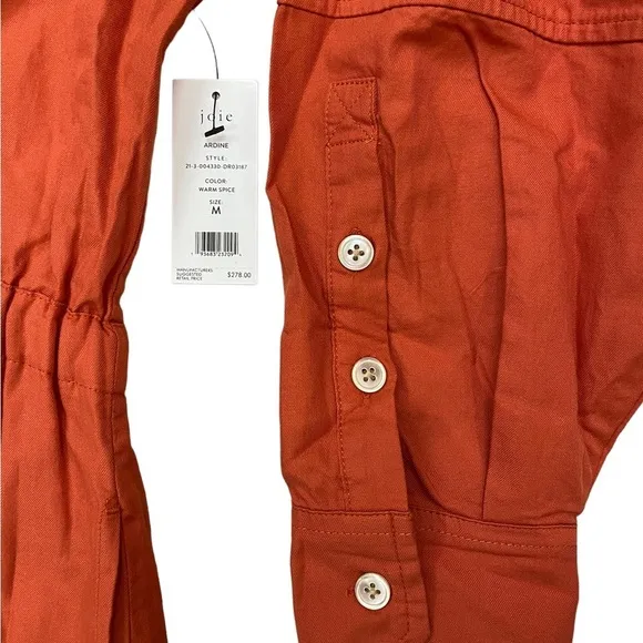 NWT Joie Ardine Midi Cotton Dress in Warm Spice Size Medium