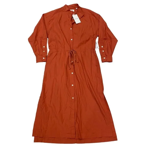 NWT Joie Ardine Midi Cotton Dress in Warm Spice Size Medium