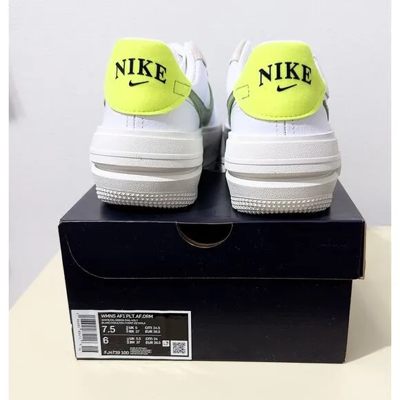 NWT: Nike - Women's Air Force 1 PLT.AF.ORM, White Oil Green W (US 7.5)