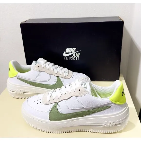 NWT: Nike - Women's Air Force 1 PLT.AF.ORM, White Oil Green W (US 7.5)