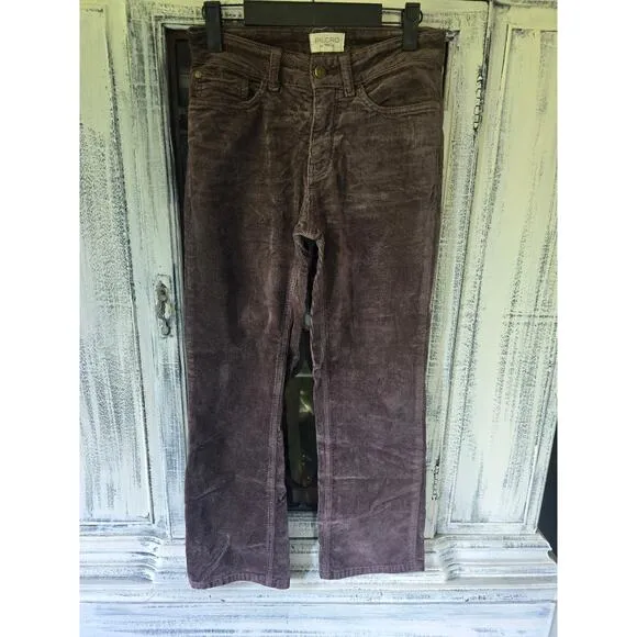 NWT Pilcro Yaya Corduroy Crop Brown Flare Jeans - 26 waist