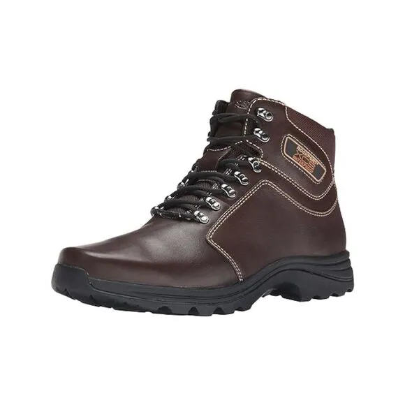 NWT ROCKPORT Mens Brown Elkhart Round Toe Wedge Leather Hiking Boots 9.5 M