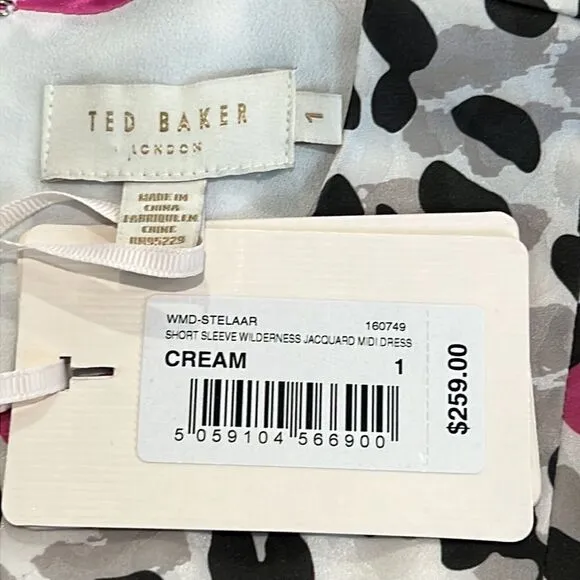 NWT Ted Baker London Stelaar Wilderness MIDI Dress Ted Size 1/ US XS