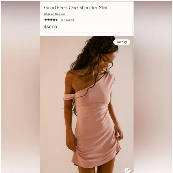 NWT Free People Beach Good Feels One Shoulder Mini