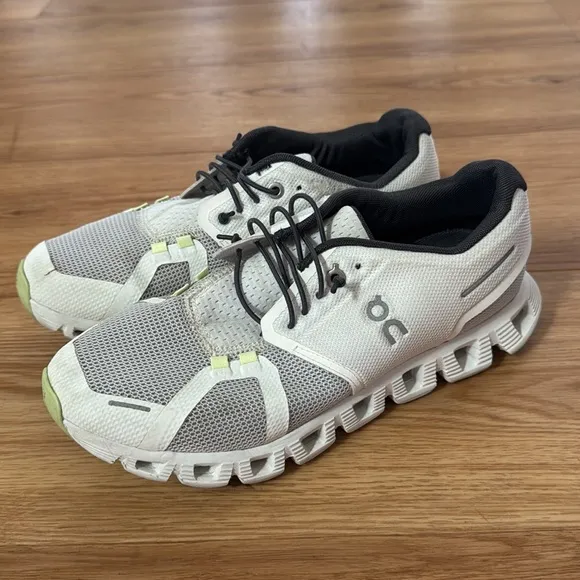 ON Cloud Womens 5 Push Running Shoes White/Oasis 8 Athleisure Tennis Pickleball