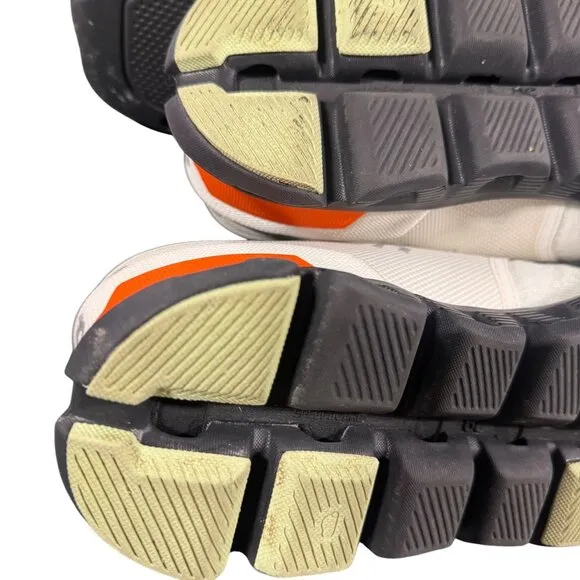On Cloud X Shoes Men’s On Running Gym Trainers White / Orange Mesh Size 9