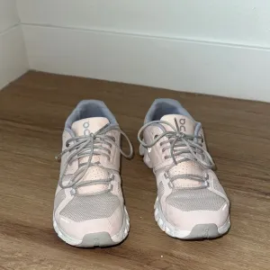 On Running Women's Shoes in Light Pink and Gray