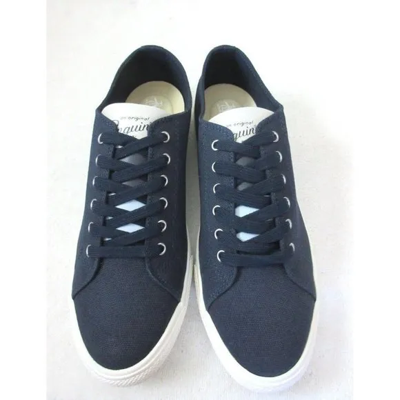 Original Penguin Men's Sam Stripe Classic Lace Up Canvas Dark Blue Shoes NIB