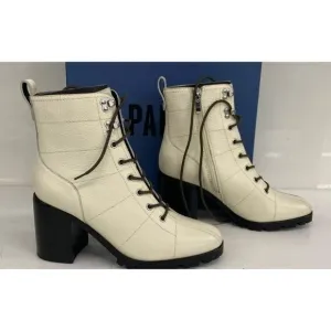 PAIGE Christie Chunky Leather Booties Boots in Bone size 10 NWB New Excellent