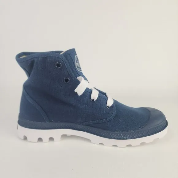 PALLADIUM Men's Blanc Hi Hiking Outdoors Canva Boots Blue White