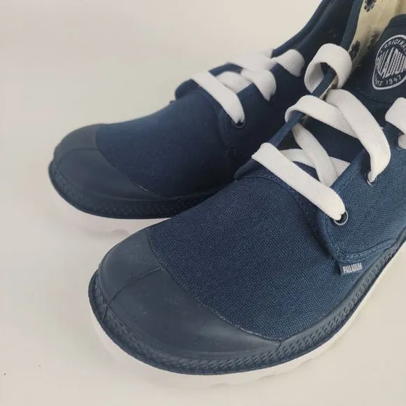 PALLADIUM Men's Blanc Hi Hiking Outdoors Canva Boots Blue White