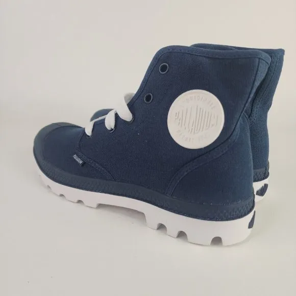 PALLADIUM Men's Blanc Hi Hiking Outdoors Canva Boots Blue White