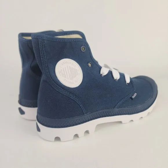 PALLADIUM Men's Blanc Hi Hiking Outdoors Canva Boots Blue White