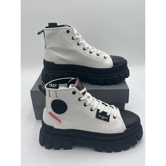 Palladium Women's Revolt Hi TX Platform Boot, Star White, Style: 97242-116-M 7.5