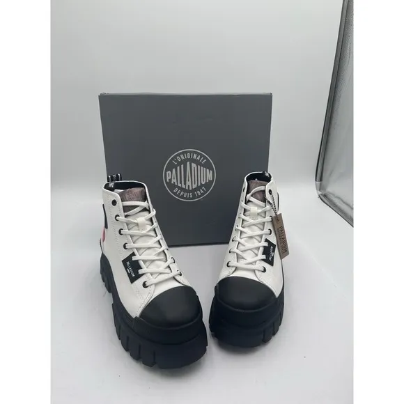 Palladium Women's Revolt Hi TX Platform Boot, Star White, Style: 97242-116-M 7.5