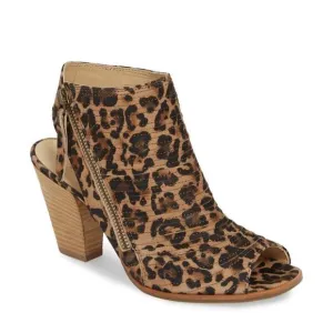Paul Green Cayanne Suede Leopard Peep Toe Booties Women's UK Size 3 1/2 US 6