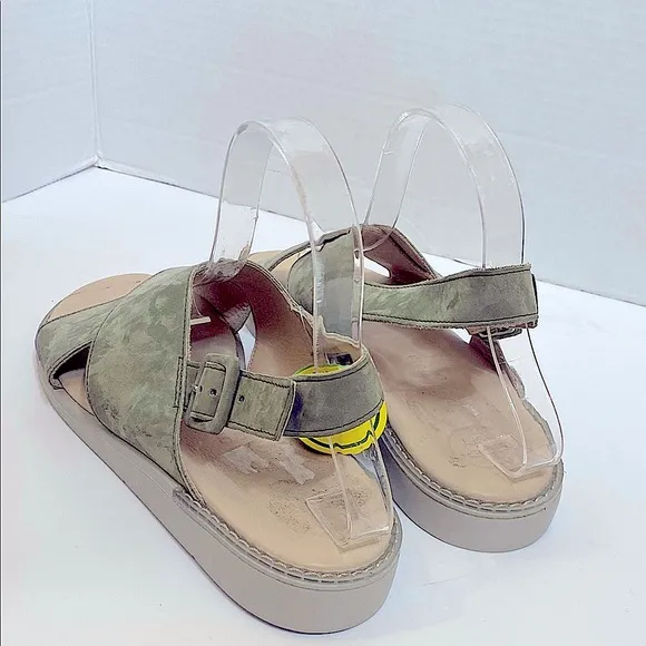 Paul Green Heaven Slingback Sandals Olive Green Women's Size