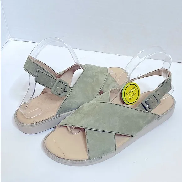 Paul Green Heaven Slingback Sandals Olive Green Women's Size