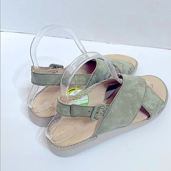 Paul Green Heaven Slingback Sandals Olive Green Women's Size